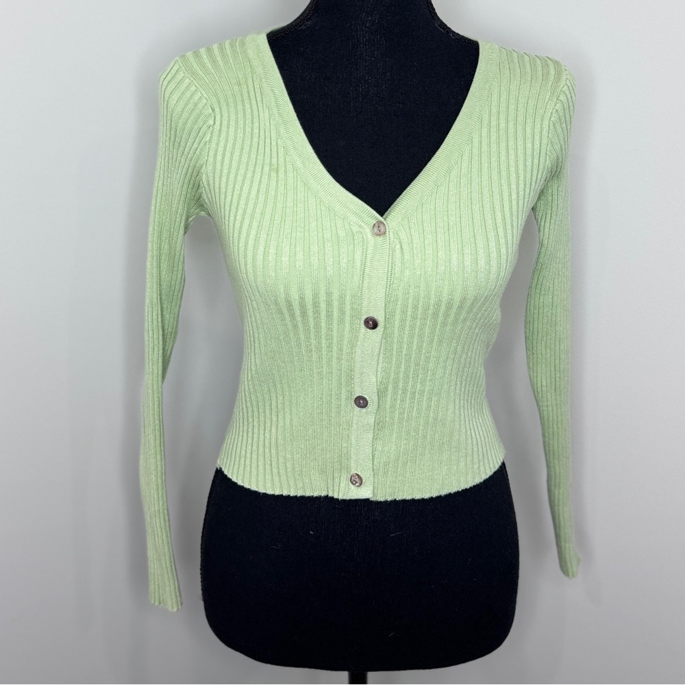 Green Long Sleeve Button Up Women’s Cardigan